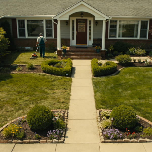 Routine front yard maintenance services
